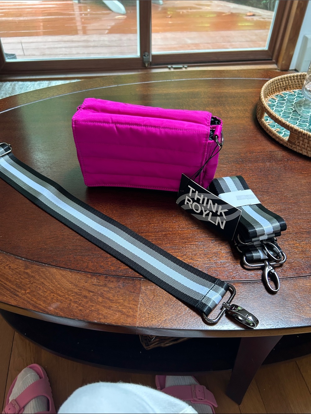 Think Royln Quilted Crossbody Bag - Hot Pink